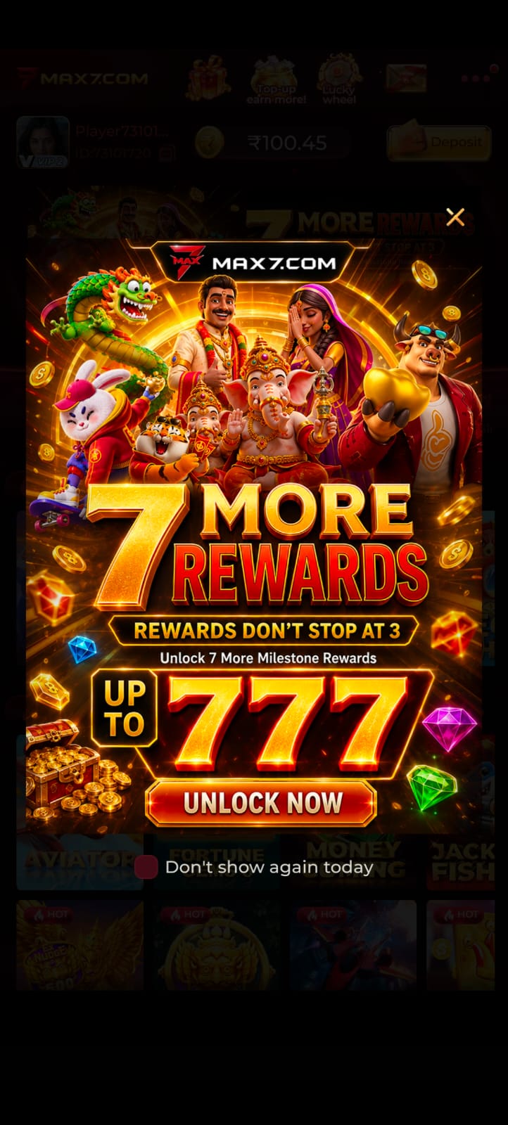 MAX7 Game Register banner featuring a premium gold and black gaming design with mobile registration screen.